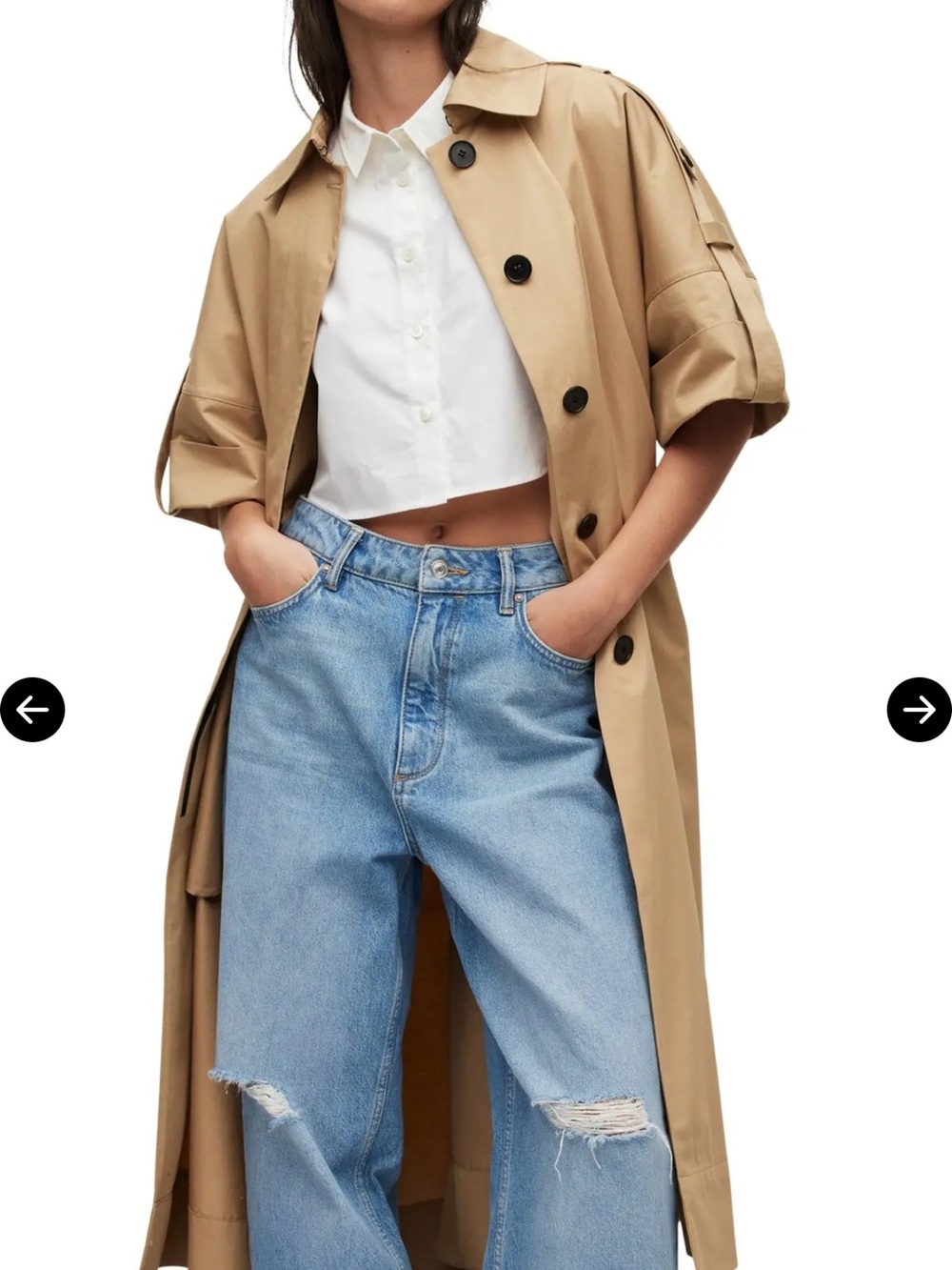 AllSaints Tina Short Sleeve Trench Coat
